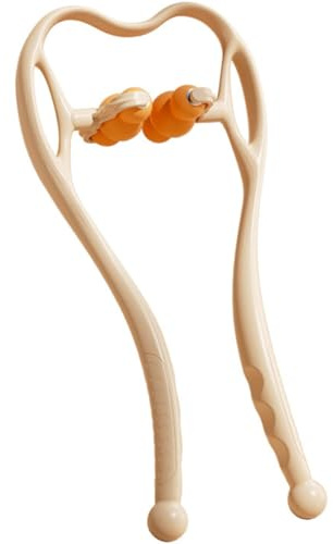 Garneck Rouleau de Massage Cervical Manuel 6 Billes Orange Masseur Cou Portable Outil de Massage Musculaire Multifonctionnel pour Usage Domestique et Relaxation Bureau