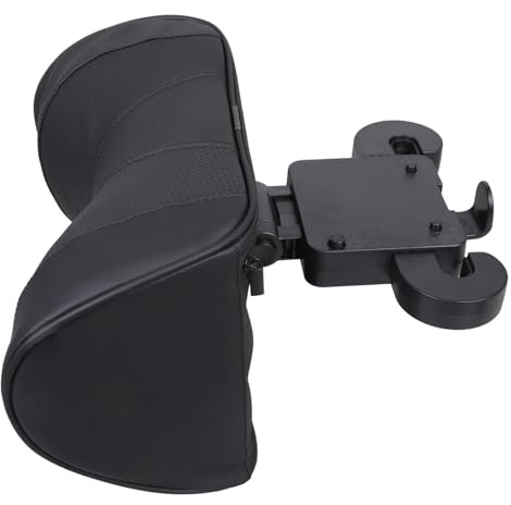 LIbgiubhy 180 Grad verstellbares Auto Nackenkissen, atmungsaktive Kopfstütze aus PU Leder für Reisen und faltbares Haken Design, ergonomisches Sitz Kopfstützenkissen