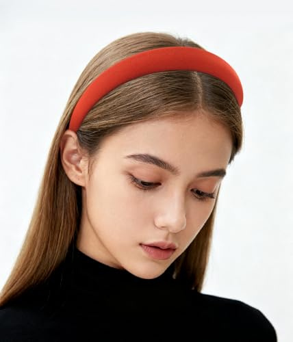 axy Haarreif mit Stoff gepolstertes - Wunderschön Stirnband Haarschmuck Haarreifen HRK7C (Rostrot)