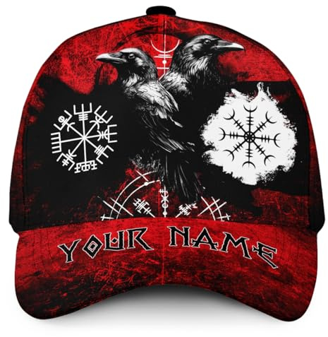 Baseball Cap Viking Individuell Gestalten, Vikings – Personalisierbar Snapback Cap Casual Baseballmütze Verstellbare Trucker Hut Für Outdoor Außenbereich Reisen
