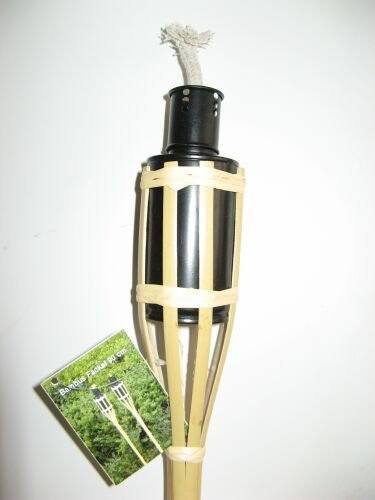 6 Bambusfackeln 90 cm m. Dochtschutz