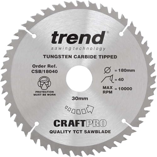 Trend CSB/18030 Craft Pro Combination TCT Circular Saw Blade, 180mm x 30 Teeth x 30 Bore, Tungsten Carbide Tipped