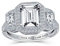 Personalisieren Sie Nachlass Vintage Art Deco Stil 3Ct Aaa Cz Halo Rechteck Smaragd Schliff Erklärung Verlobungsring Für Frauen Cz Baguette Seite Steine .925 Sterling Silber Brauch Graviert