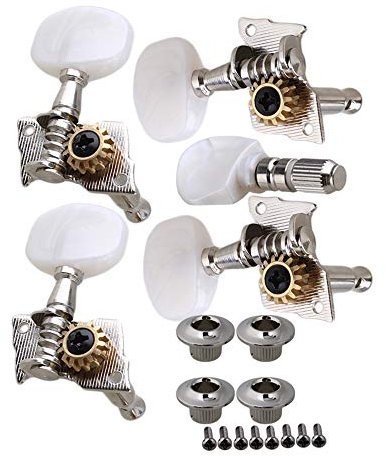 Yibuy Banjo Semiclosed Right Machine Head Tuning Tuner Peg Key for Guitar Parts Pack of 5