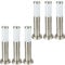etc-shop 6er Set LED Außen Steh Lampen Hof Einfahrt Beleuchtung Edelstahl Garten Weg Stand Leuchten silber