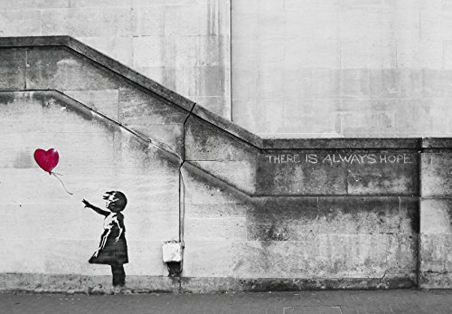 time4art Banksy There is Always Hope Wandmalerei Liebe Herz Graffiken Print Canvas Bild auf Keilrahmen Leinwand Verschiedene Größen
