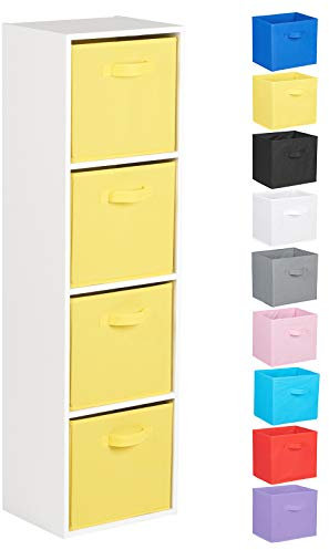 Hartleys 4 Tier White Cube Unit - Choice of Storage Boxes