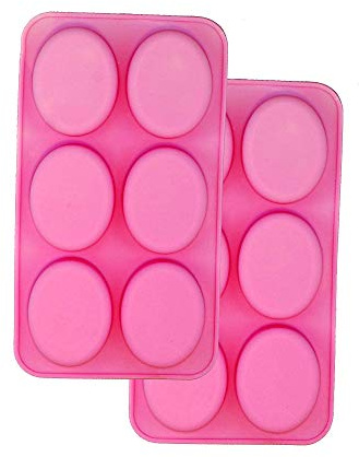 Oval Silicone Soap Mold 2 Pack – 6 Cavity Large Soap Molds for Homemade Soap, Chocolate, Cake, Ice, Candy, DIY Bath Bomb & Craft Mold (Flexible Nonstick, Easy Release)