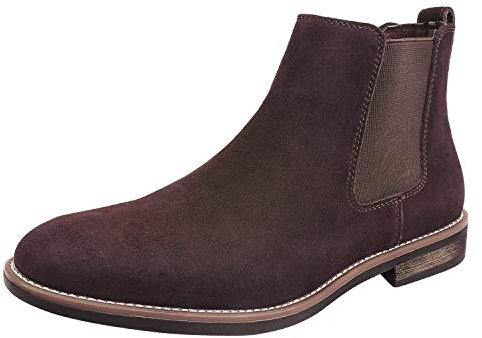 Bruno Marc Men's Urban-06 Suede Leather Chelsea Ankle Boots URBAN-06,Size 9,Dark/Brown,URBAN-06