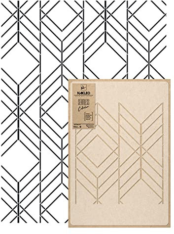 NAKLEO Wall Painting Stencil Large Size, 59x95cm Vertical Lines Art Deco Reusable Plastic Template, Geometric Pattern Wallpaper, DIY Home Decor Craft, Wood Floor Furniture