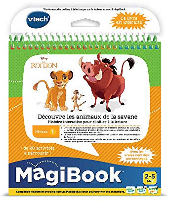 VTech – Buch MagiBook – Der König der Löwen – entdeckt die Tiere der Savanne – Lernbuch / Buch 2-5 Jahre – französische Version