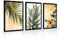Estika Bilder set mit rahmen - Ananas - Wählen größe (3x A2 oder 3x A3) und farbe des rahmens (4 Farben) - Moderne deko poster set, Wandbild wohnzimmer oder schlafzimmer