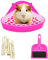 kathson Dreieckiges Töpfchentrainer, Eckkaninchen, für Meerschweinchen, Katzentoilette, Streu, Kunststoff, für Kaninchen, Chinchilla, Hamster, Frettchen, Kleintiere, Rosa