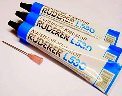 Ruderer 3X L530 Klebstoff für Kunststoffe. Mit Dosier-Kanüle. Wasserfest.