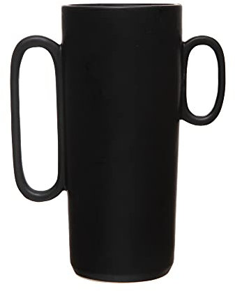 Bloomingville Dekorative Vase mit asymmetrischen Griffen, Schwarz