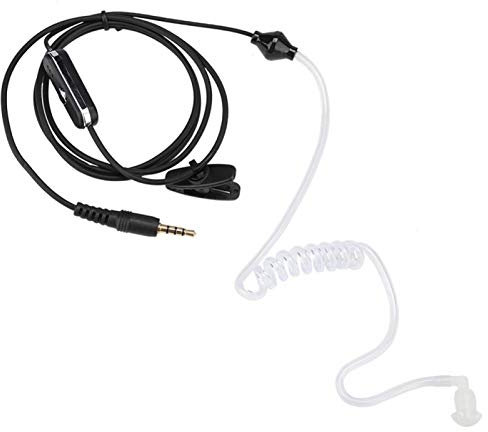 Zunate Oreillette de Talkie-walkie, 2 Couleurs Écouteur Intra-auriculaire de 3,5 Mm pour Talkie-walkie Écouteur pour Conduit d'air, avec Clip en Métal, pour Mi Talkie-walkie(Le Noir)