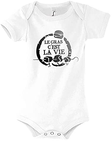 Planetee Body bébé Le Gras C'est la Vie | Citation Karadoc Série TV Kaamelott - Collection Humour Mignon Film Culte Français