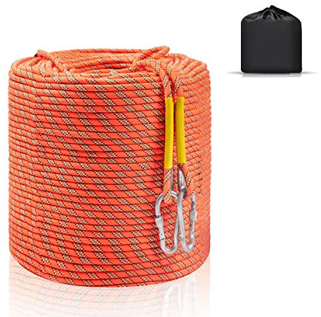 WGOS Climbing Rope, Static Rock Climbing Rope, Escape for Indoor and Outdoor in 32ft(10m)/64ft(20m)/96ft(30m)/160ft(50m)/230ft(70m)/500ft(152m)/985ft(300m)/1000ft(305m) with Carry Bag (985ft/300m)
