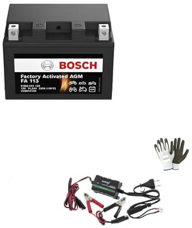 COMPATIBILE CON HONDA 1300 CB F Super Four 2003 A 2010 BATTERIA BOSCH TTZ14S-BS 12V 11AH COMPLETA GIA' PRONTA + MANTENITORE DI CARICA 6/12V-0.75-1.25AH