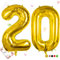 Smlpuame 102cm Folienballon Zahlen Luftballon 0-9 Geburtstag Golden Große 20 Ballons für Geburtstagsfeier Feierdekorationen, Heliumfolien Zahlenballons für Hochzeitstag