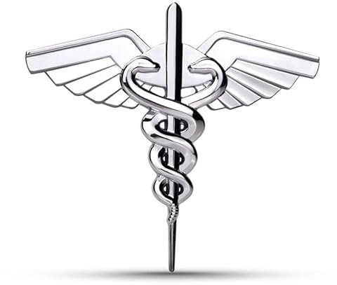 Noizzy Stemma medico per auto con stemma del caduceo Snake Staff 3D in metallo adesivo sanitario accessori per lo styling (cromato)