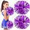Colexy Cheerleading Pompoms, 2 Stück Metallfolie Cheerleading Pom Poms, Cheerleader Pompons Handblumen mit Handle, Cheerleading Pom Poms Tanzpuschel, für Sport Wettbewerb Team Geist (Lila + Silber)