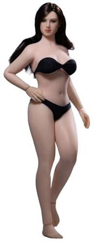 HiPlay TBLeague 1/12 Scale 6 inch Female Super Flexible Seamless Figure Body, Plump Body Type, Minature Collectible Action Figures T04A(Pale, Medium Bust)