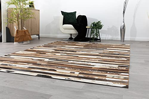 Steffensmeier Kurzflor Teppich Grosio Trend | Wohnzimmerteppich | Natuprodukt | Kuhfell | konfektioniertes Fell | Braun, Größe: 170x240 cm