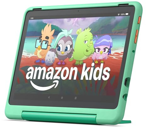 Amazon Fire HD 10 Kids Pro tablet (newest model) ages 6-12 | Bright 10.1 HD screen | Slim case for older kids, ad-free content, parental controls, 13-hr battery, 32 GB, Mint