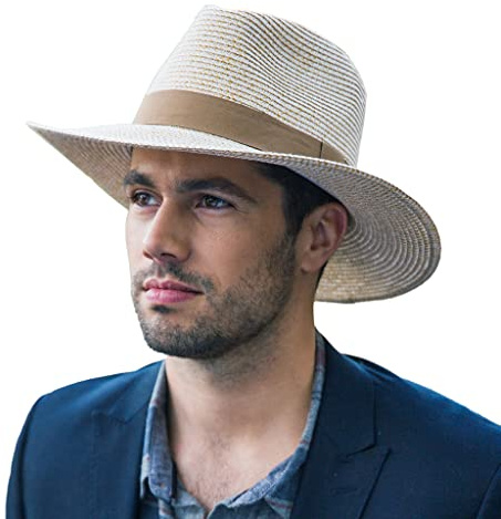 House of Ord Cape Town Oscar Fedora Hut Herren & Damen Sonnenhut Eleganter Strohhut mit UV Schutz - 4 Farben in den Größen M/58 & L/61cm - Größe: L/XL: 61 cm Farbe: Ivory
