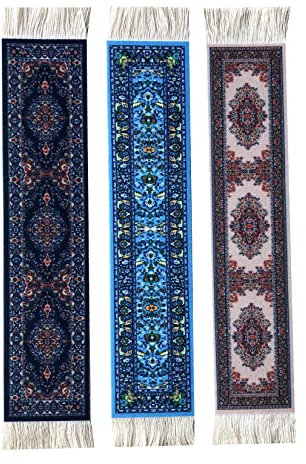 3er Set | schöne Teppich Lesezeichen | Orientalische Designs | Buch Lesemarken