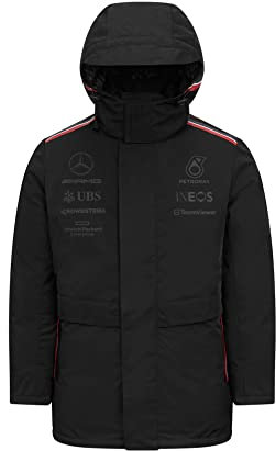 Mercedes AMG Petronas Formel 1 Team - Offizieller 2023 Formel 1 Merchandise - Replik Team Winterjacke / Puffer Jacke - Schwarz - Herren