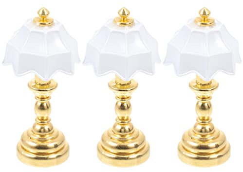 NUOBESTY Miniatur-Puppenstuben-Tischlampe Maßstab 1:12 Lampe Mini Tischlampe Modell Für Puppenstuben-Licht Möbelzubehör 3St