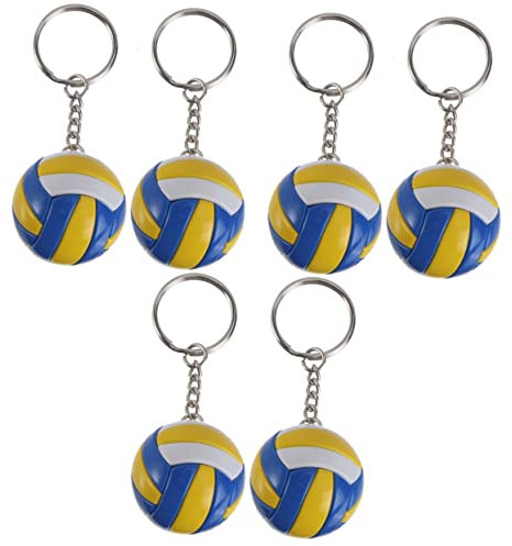 HOMSFOU 6 Stk Volleyball-schlüsselanhänger Geschenke Für Volleyballfans Basketball-stress Volleyball-anhänger Sport Schlüsselanhänger Kunststoffauskleidung Kugelförmig 3d Tasche Dekoration