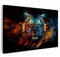 Tiger Bild Feuer und Eis | Modern Pop Art | Tigerbilder XXL | Wandbild Deko | Leinwand | Buntes Poster für Wand