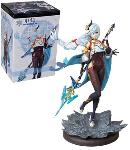 Jiumaocleu Shenhe Figur Statue Modell – 29 cm große Größe Anime Mädchen Shenhe Actionfigur Puppe, handgefertigt, Sammlerstück, Desktop-Display, Spielzeug, Geburtstagsgeschenke für Fans