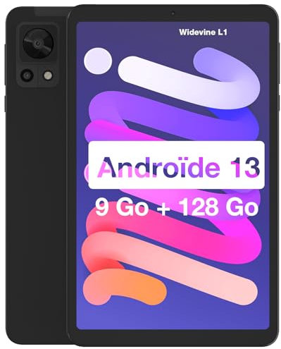 DOOGEE T20MINI Tablet Android 13, Tablet Touch 8,4 pollici, 9(4+5) GB + 128 GB (TF 1 TB), Tablet Octa Core, FHD 1920x 1200, 13 MP Fotocamera, Batteria 5060 mAh Widevine L1, 7,4 mm Ultra-Nero
