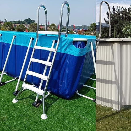 AIBOTY 52 Zoll hohe Poolleiter für oberirdische Schwimmbäder, Edelstahlleiter 4 Stufen Poolleiterlast 500 lb, Stufen- und Leitereinstiegssysteme mit Handläufen