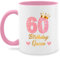 Tasse Tassen 325ml - 60. Geburtstag - 60 Birthday Queen Geburtstags Königin Geburtstagsgeschenk 60-325 ml - Rosa - geschenk tasse+level+60 60er krone haferl zum jahre sechzig alles gute