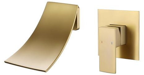 Rubinetto Lavabo A Muro Cascata Rubinetto Bagno Lavabo E Bidet Rubinetteria Per Lavabo Rubinetto Monocomando Lavabo Miscelatore Acqua Calda E Fredda Tutto In Rame,oro