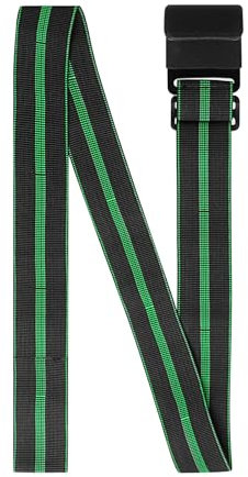 TOLIDA 1 sangle de verrouillage, en polyester et caoutchouc, solide et robuste, pour l'extérieur, sangle réglable, fermeture de poubelle, 86 x 5,5 x 3 cm, noir et vert