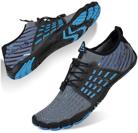 Herren Damen Badeschuhe Strandschuhe Wasserschuhe Schwimmschuhe Aquaschuhe Sommer Surfschuhe Barfußschuhe Schnelltrocknend(Blau,44 EU)