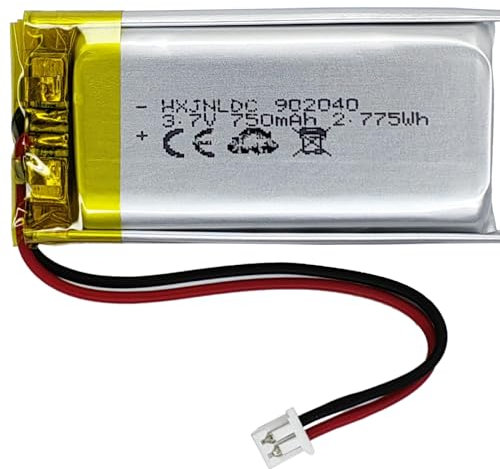 DC 3.7v 750mah 902040 batería Recargable de polímero de Litio, Adecuada para Productos electrónicos DIY 3.7-5v, batería incorporada de 2 Cables y lámparas LED