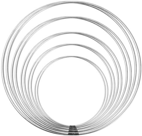Pinsheng 10 Stück Metallringe Drahtringe, Metallringe zum Basteln Metallring für Traumfängerkreis 10/15/20/25/30cm Metall Ringe Hoops für Traumfänger DIY Handwerk Mobile Basteln