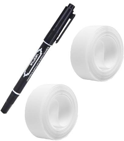 Namensetiketten Waschbar Weiß Kleidung Tags 2 Rolle Stoffband für Kinder und zum Beschriften mit Namen und Markieren auf der Kleidung mit Stift
