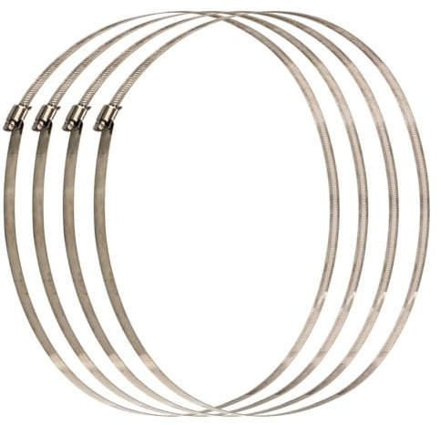 4 fascette stringitubo in metallo di grandi dimensioni, in acciaio inox, morsetti per tubi, 500 mm, morsetti regolabili per canalizzazione per fissare tubi e tubi
