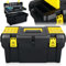 Werkzeugkiste Toolbox leer mit Schnellverschluß und Organizer Werkzeugbox (Toolbox Gelb 50)
