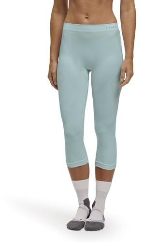 FALKE Damen Baselayer-Hose Warm 3/4 W Ti Funktionsmaterial schnelltrocknend 1 Stück, Grün Jade 7439, M