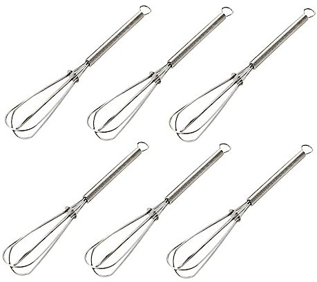 WATIIFUFU 6pcs Stainless Steel Eggbeater Stainless Steel Whisk Beaters for Hand Mixer Mini Blenders Baking Beaters Mini Egg Hand Crank Egg Stirrers Electric Handheld Spring
