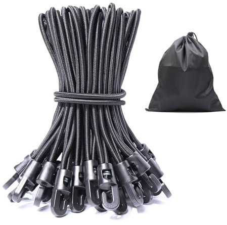 JunGG Spanngummi mit Haken 50 Stück, Expander mit Haken 15 cm, Planenspanner Gummispanner mit Haken für Planenbefestigung Zelt Camping